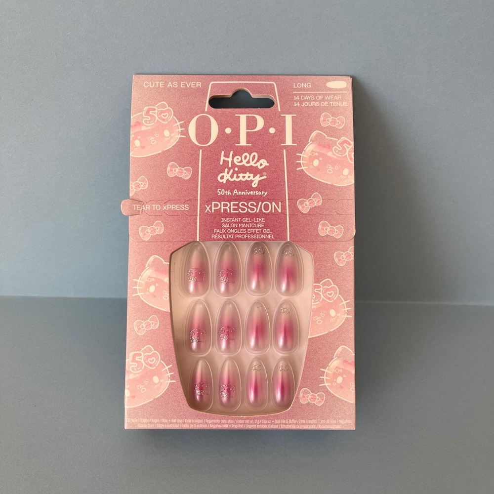 Hello Kitty Pink Press-On Nails by OPI Limited Edition 50th Anniversary